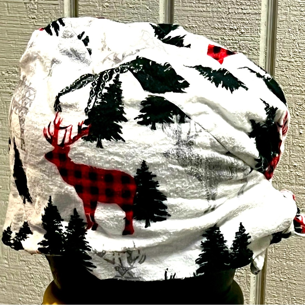 Reindeer & Christmas Tree Adjustable Scrub Cap